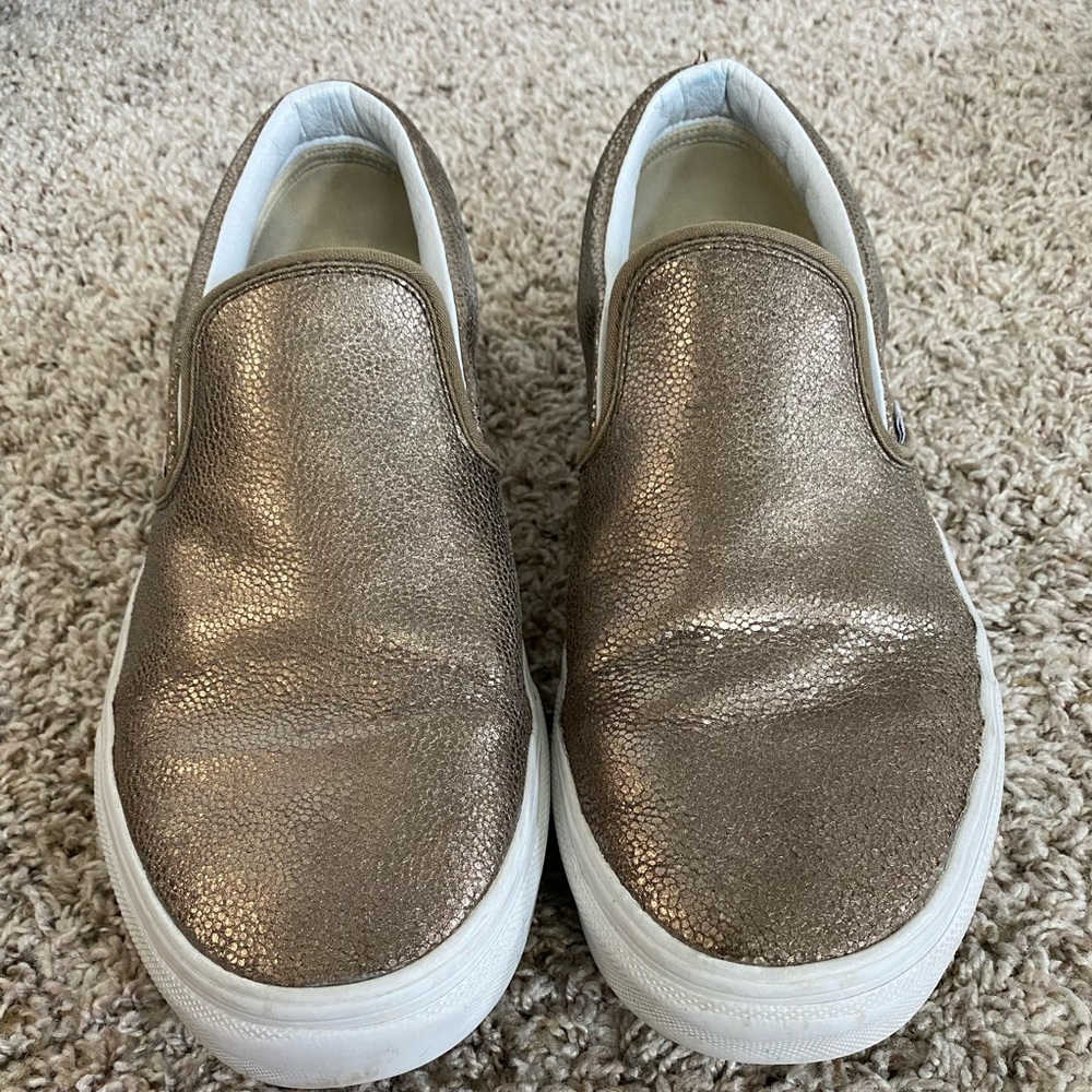 Vans classic slide on gold pebble size 12